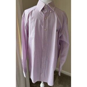 Ralph Lauren Pink, Blue, White L/S Button Down Classic Fit Sz 16 32/33 EUC
